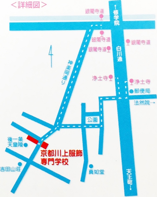 京都川上服飾専門学校地図